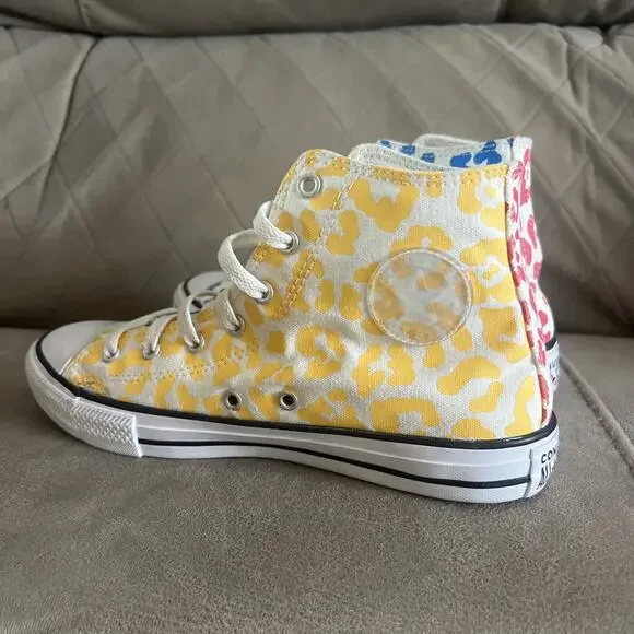 Converse All Star HI Marquis Mills Junior Sz 6 / 7.5 Leopard Print Chuck Taylor - Picture 9 of 11